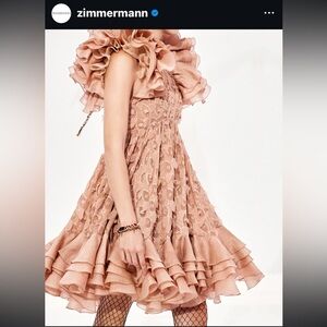 New Zimmermann embroidered,mauve color dress size US. 4